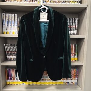 Allegra K Velvet Blazer